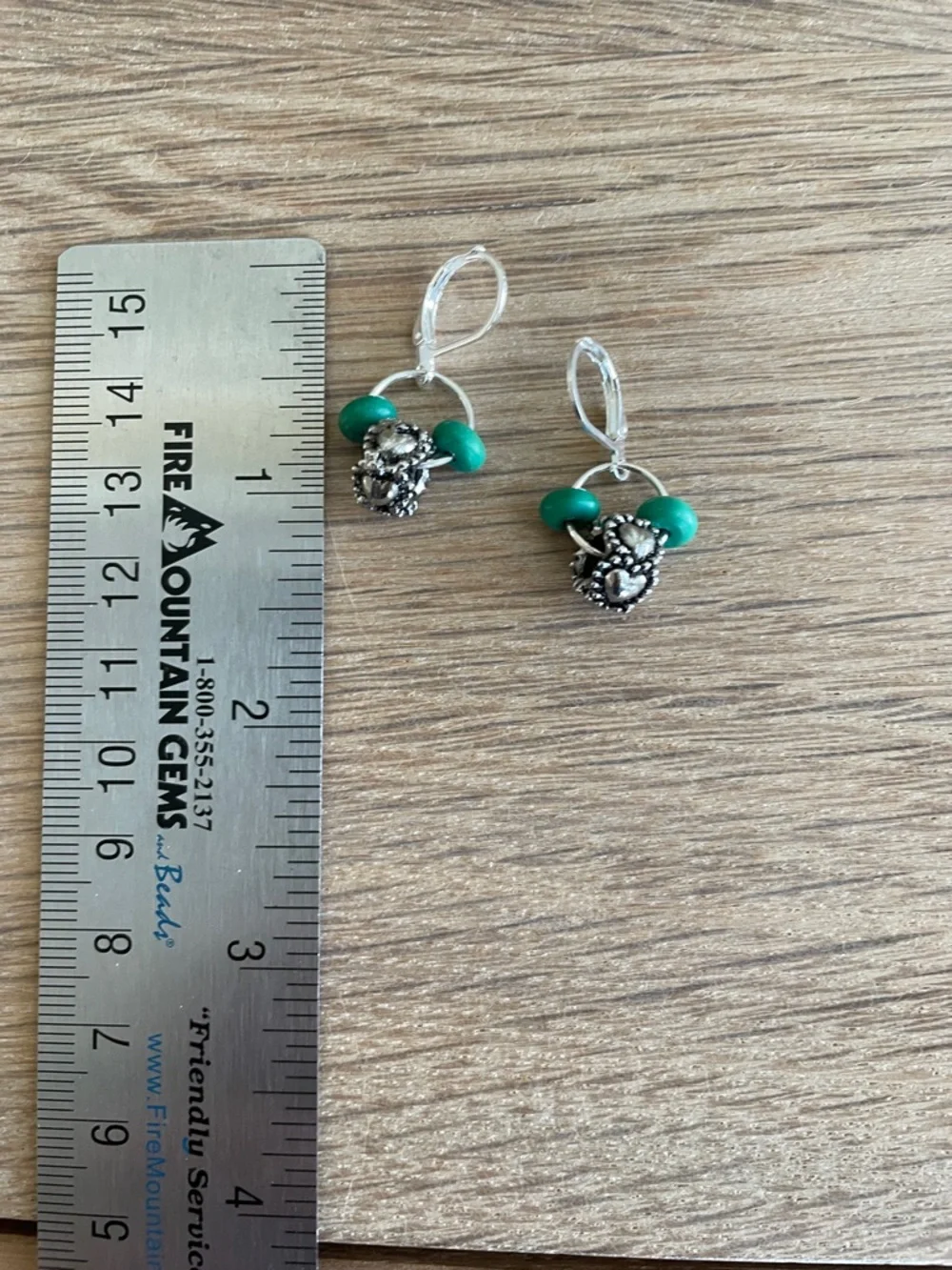 HAND CRAFTED TURQUOISE & SILVER DROP EARRINGS Tiny Festival-Ready Boho